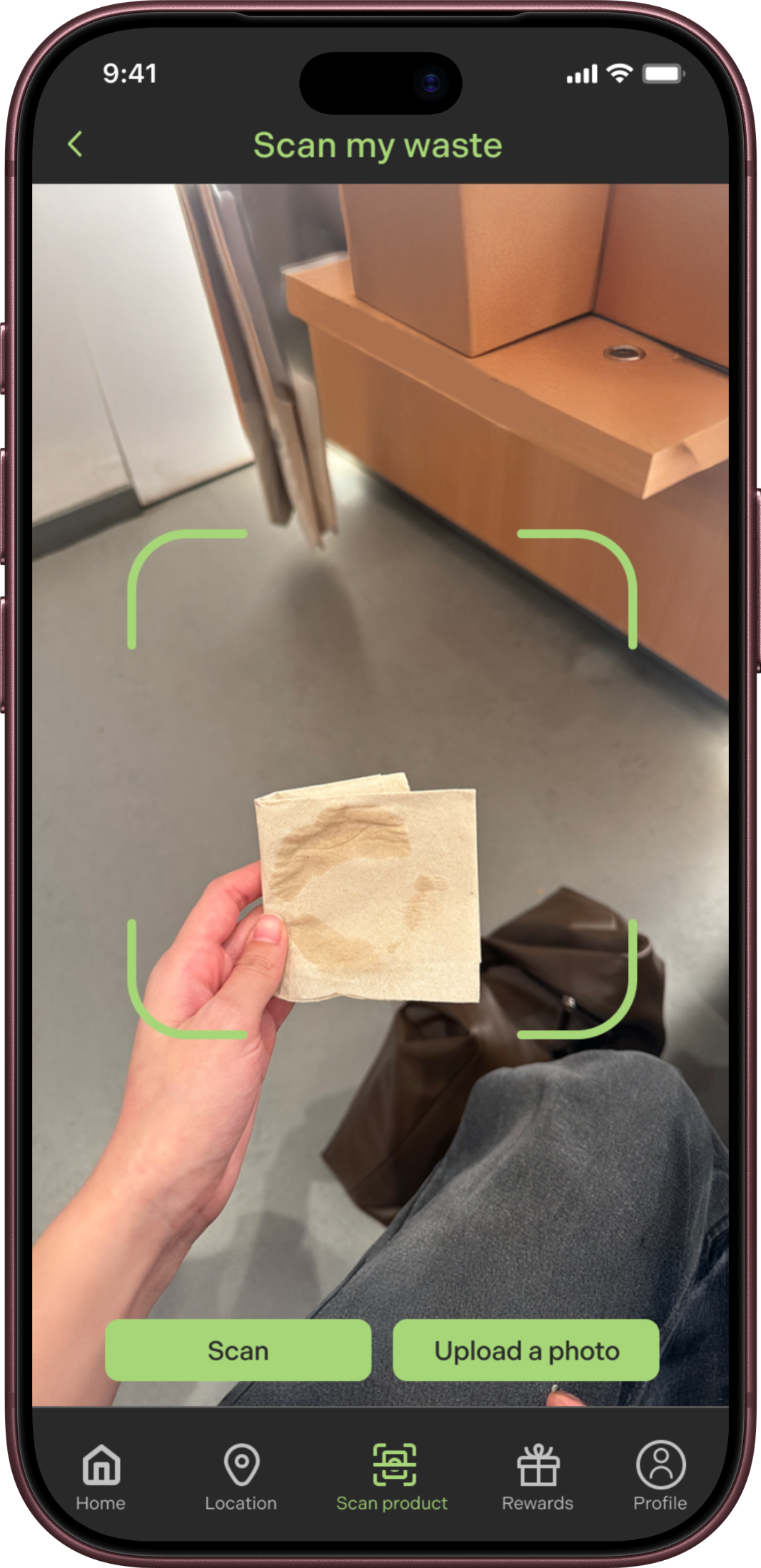 Zero scan screen on an iPhone