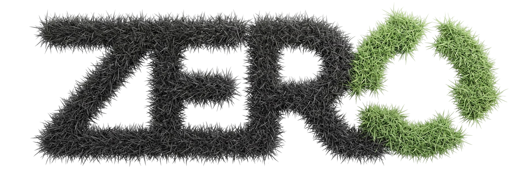 Zero project logo in grass texture